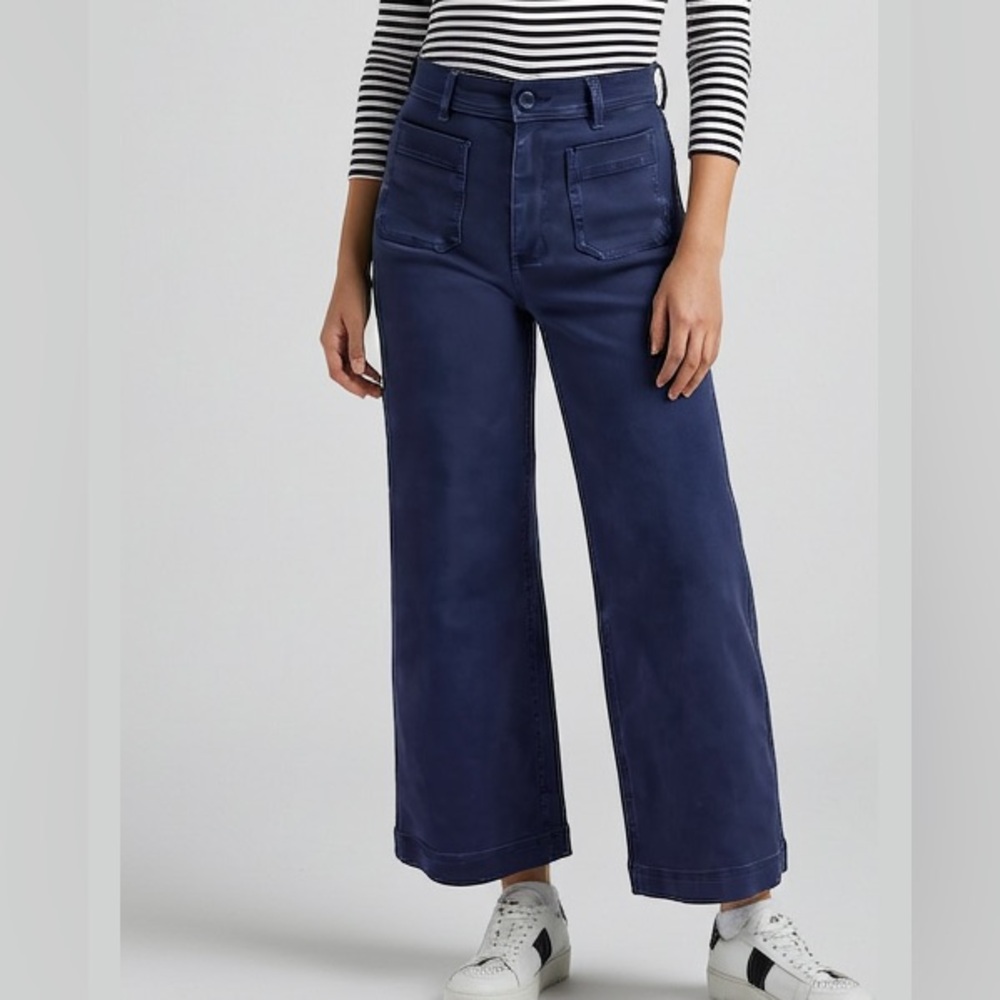 Everlane Wide Leg Crop Patch Pocket Pant Cropped Sailor 2 EUC
